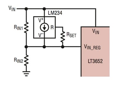 3-terminal temperature sensor such as the National LM234 National Semiconductor LM234